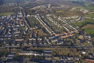 Aerial view, Wiescherhöfen housing estate is a miners' and colliery housing estate on Robertstraße,