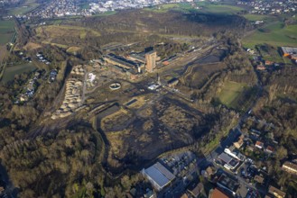 Aerial view, CreativRevier Hamm, hammerhead tower at the former Ost Heinrich Robert colliery,