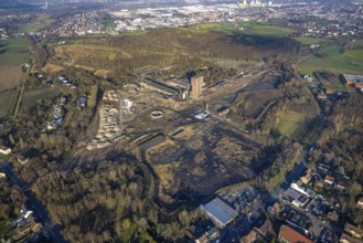 Aerial view, CreativRevier Hamm, hammerhead tower at the former Ost Heinrich Robert colliery,