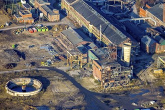 Aerial view, CreativRevier Hamm, demolition work at the former Ost Heinrich Robert colliery,