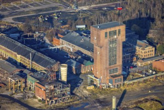 Aerial view, CreativRevier Hamm, hammerhead tower at the former Ost Heinrich Robert colliery,