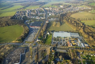 Aerial view, Planned commercial area Münsterstraße opposite Kaufland, north of the Bintig garden