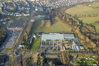 Aerial view, Planned commercial area Münsterstraße opposite Kaufland, north of the Bintig garden