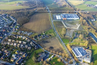 Aerial view, Lipperandstraße industrial estate, brownfield site and building site on the corner of