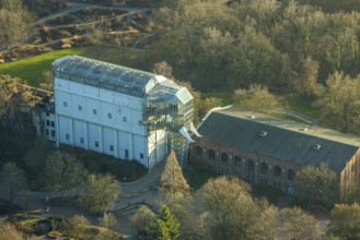Aerial view, glass elephant in Maximilianpark leisure park, Uentrop, Hamm, Ruhr area, North
