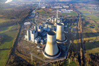 Aerial photo, RWE power plant Westfalen, Uentrop, Hamm, Ruhr area, North Rhine-Westphalia, Germany