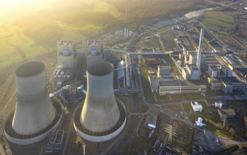 Aerial photo, RWE power plant Westfalen, Uentrop, Hamm, Ruhr area, North Rhine-Westphalia, Germany