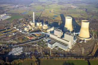 Aerial photo, RWE power plant Westfalen, Uentrop, Hamm, Ruhr area, North Rhine-Westphalia, Germany