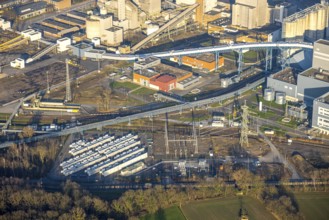 Aerial view, RWE Westfalen power station with battery storage site, Uentrop, Hamm, Ruhr area, North