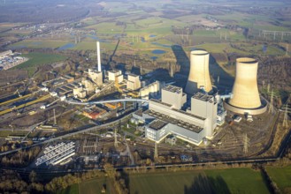 Aerial photo, RWE power plant Westfalen, Uentrop, Hamm, Ruhr area, North Rhine-Westphalia, Germany