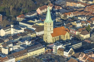 Aerial view, St. Paul's church in the city centre with Christmas market, Mitte, Hamm, Ruhr area,