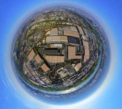 Aerial view, duisport harbour, logport I Rheinhausen, logport 1, container harbour, Duisburg