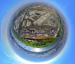 Aerial view, duisport harbour, logport I Rheinhausen, logport 1, container harbour, Duisburg