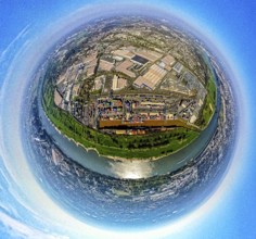 Aerial view, duisport harbour, logport I Rheinhausen, logport 1, container harbour, Duisburg