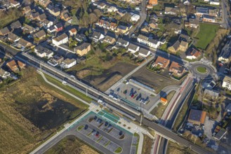 Aerial view, planned local transport connection with stop in Westtünnen, construction site at