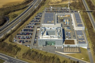 Aerial photo, T3E Logistik GmbH Logistikdienst and ENERVIE - Südwestfalen Energie und Wasser AG, on