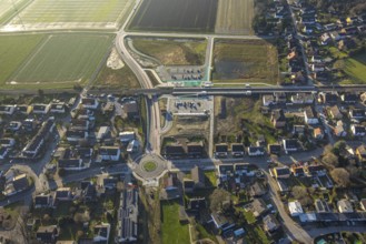 Aerial view, planned local transport connection with stop in Westtünnen, construction site at