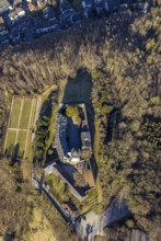 Aerial view, Hohenlimburg Castle and castle park, vertical view, Hohenlimburg, Hagen, Ruhr area,