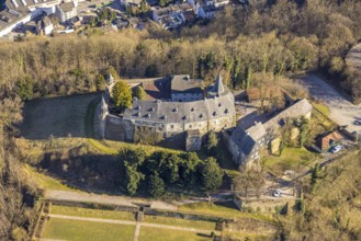 Aerial view, Hohenlimburg Castle and Castle Park, Hohenlimburg, Hagen, Ruhr area, North