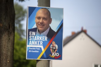 Election poster of Joachim Paul (AfD) in Ludwigshafen. The city's election committee has refused