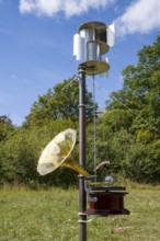 The object Music of the Weather Cycle- wind driven record player and Wind Driven AI Generator by