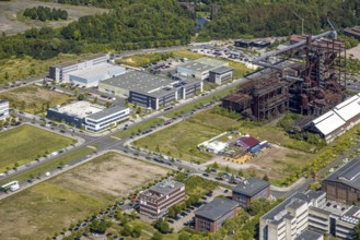 Aerial view, Phoenix-West, Phoenix-East, Phoenix Lake, Hörde, former steelworks site, Dortmund,