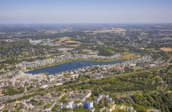 Aerial view, Phoenix-West, Phoenix-East, Phoenix Lake, Hörde, former steelworks site, Dortmund,