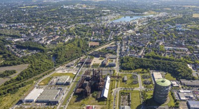 Aerial view, Phoenix-West, Phoenix-East, Phoenix Lake, Hörde, former steelworks site, Dortmund,