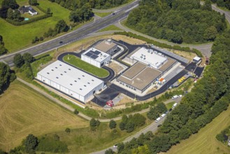 Aerial view, Rosenthal industrial estate, construction site for new North Rhine-Westphalia police