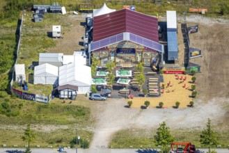 Aerial view, Phoenix-West, Phoenix-East, RuhrHOCHdeutsch, culture tent, Phoenix Lake, Hörde, former