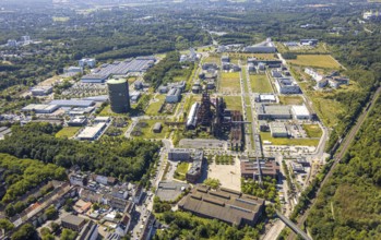 Aerial view, Phoenix-West, Phoenix-East, Phoenix Lake, Hörde, former steelworks site, Dortmund,