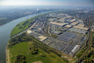 Aerial view, duisport harbour, logport I Rheinhausen, logport 1, container port, Duisburg harbour