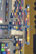 Aerial view, duisport port, logport I Rheinhausen, container port, Duisburg port D3T Duisburg