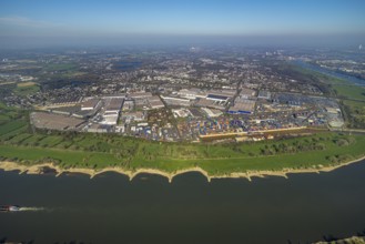 Aerial view, duisport, logport I Rheinhausen, logport 1, container port, Duisburg harbour D3T