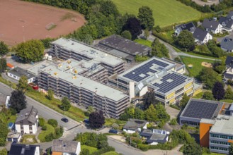 Aerial view, August-Macke-Schulzentrum, St. Walburga catholic secondary school and St. Walburga