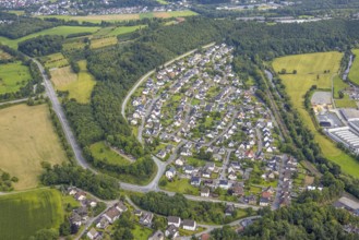Aerial view, forest housing estate between Wildshausener Straße and Talweg, Freienohl, Meschede,