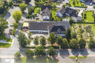 Aerial view, Raphaelschule Eslohe - Reiste site with solar roof, construction site, Reiste, Eslohe,