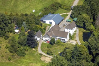 Aerial view, social institution meeting centre Haus Petra in Johanneswerk Wohnverbund Oberes