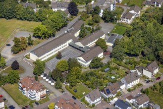 Aerial photo, Pestalozzi School, Kierspe railway station, Kierspe, Sauerland, North