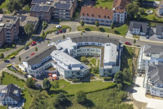 Aerial view, senior citizens' residence Kierspe-Volmetal, Kierspe railway station, Kierspe,