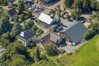 Aerial view, historical distillery Rönsahl, sight, Rönsahl, Kierspe, Sauerland, North