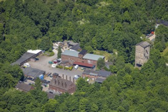 Aerial view, Eintracht Tiefbau colliery, coking coal tower on the right, Freisenbruch, Essen, Ruhr