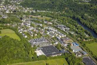 Aerial view, Medienhaus Ruhr GmbH and BOB Automobile - Renault - Essen, new residential area