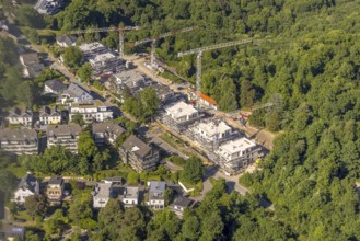 Aerial view, construction site with new development area Bredeney Park, Weg Zur Platte, Bredeney,