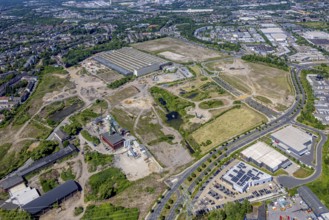 Aerial view, new construction area Stadtquartier Essen 51, Helenenstraße, Berthold-Beitz-Boulevard,