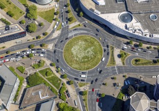 Aerial view, roundabout Berliner Platz, city centre, Essen, Ruhr area, North Rhine-Westphalia,