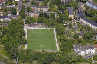 Aerial view, football stadium, Hagenbecker Bahn sports ground, Altendorf, Essen, Ruhr area, North