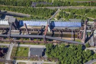 Aerial view, Zollverein factory swimming pool, Gelsenkirchener Straße, outdoor pool, Stoppenberg,