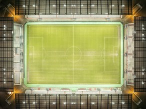 Aerial view, football stadium at the Hafenstraße of the club Rot-Weiß Essen, 3rd Bundesliga,