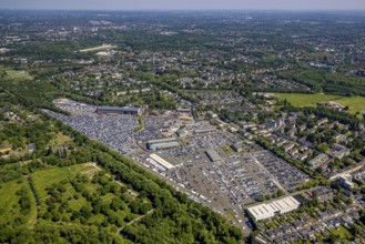 Aerial view, car park of CAT Automobillogistik Essen GmbH, Katernberg, Essen, Ruhr area, North
